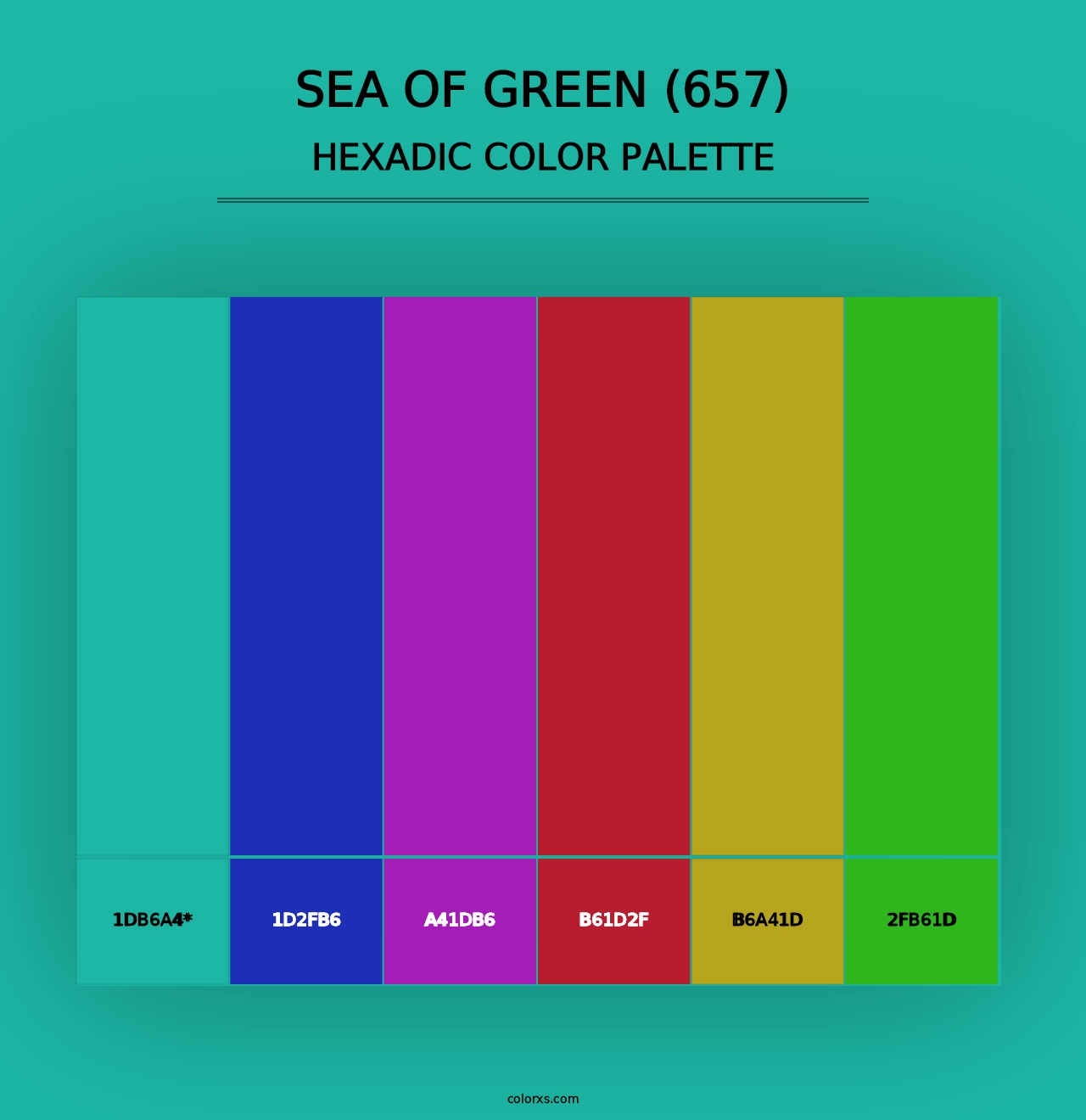 Sea of Green (657) - Hexadic Color Palette