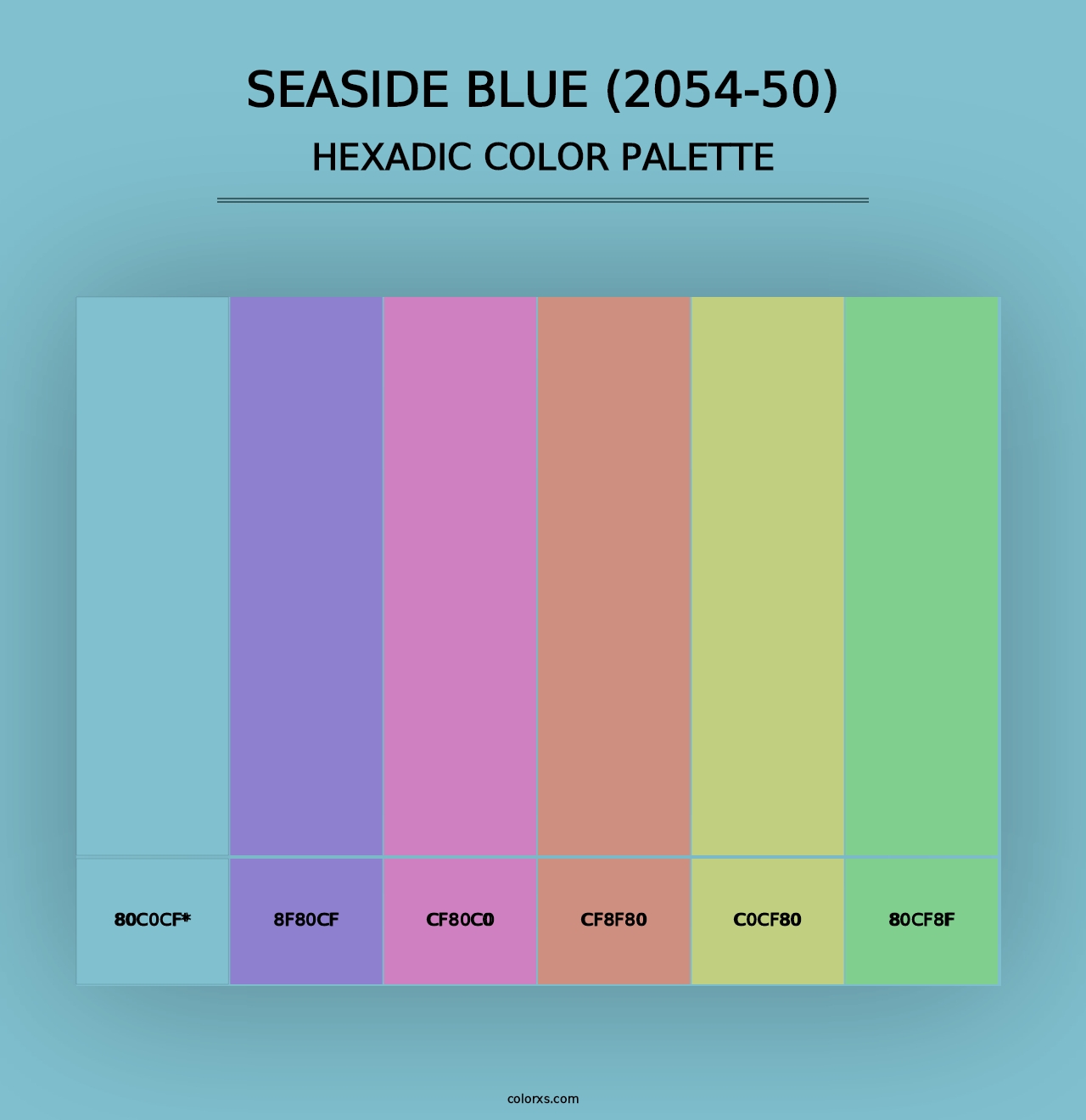 Seaside Blue (2054-50) - Hexadic Color Palette