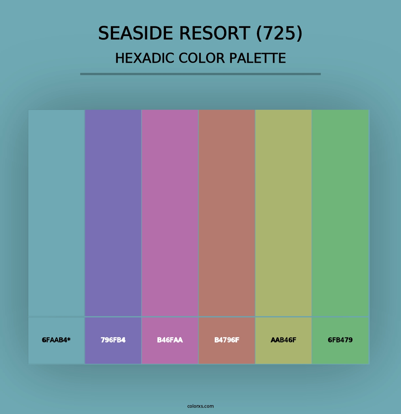 Seaside Resort (725) - Hexadic Color Palette