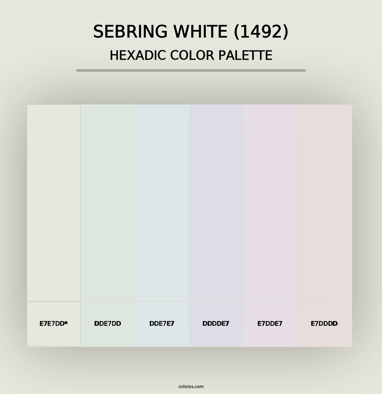 Sebring White (1492) - Hexadic Color Palette