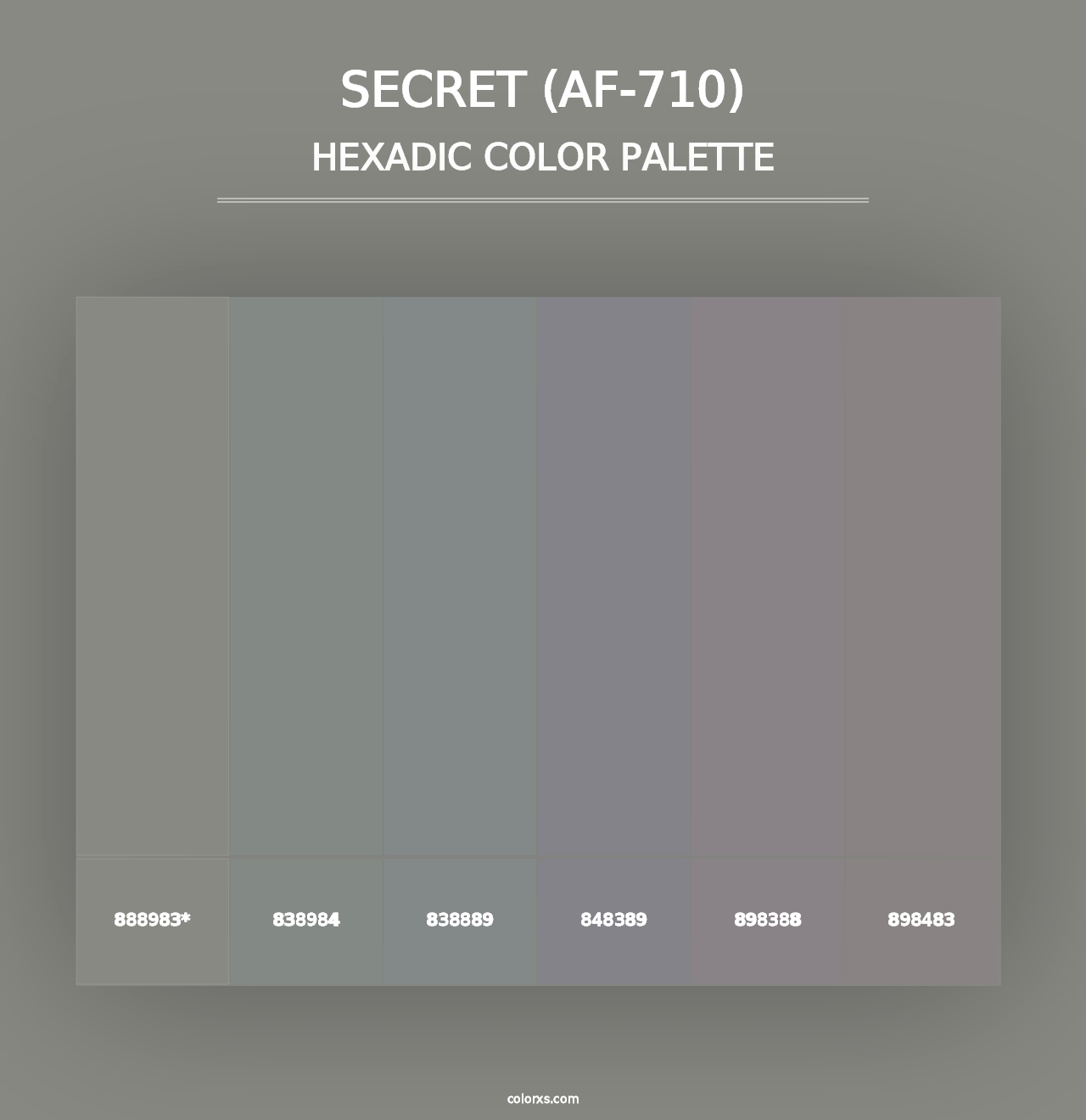 Secret (AF-710) - Hexadic Color Palette