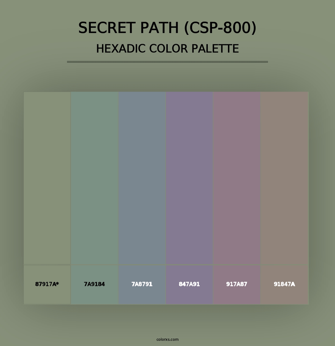 Secret Path (CSP-800) - Hexadic Color Palette