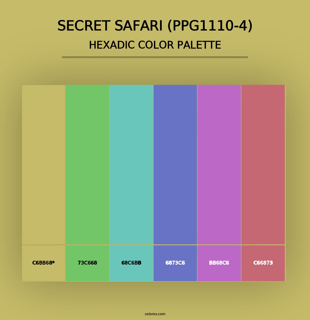 Secret Safari (PPG1110-4) - Hexadic Color Palette