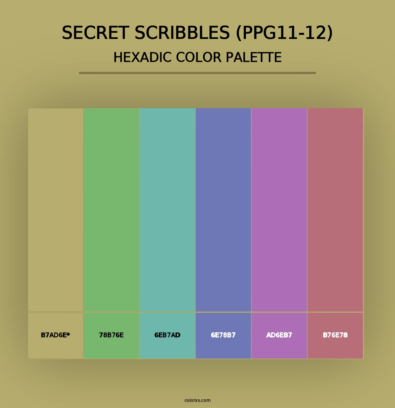 Secret Scribbles (PPG11-12) - Hexadic Color Palette