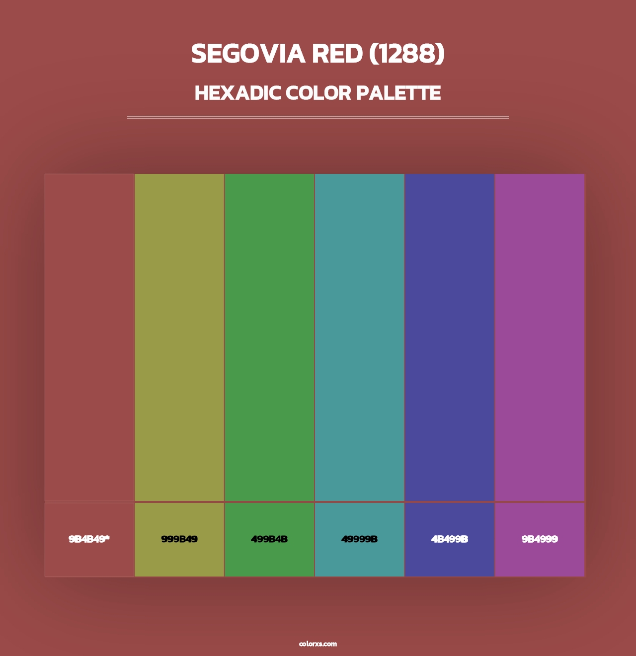 Segovia Red (1288) - Hexadic Color Palette