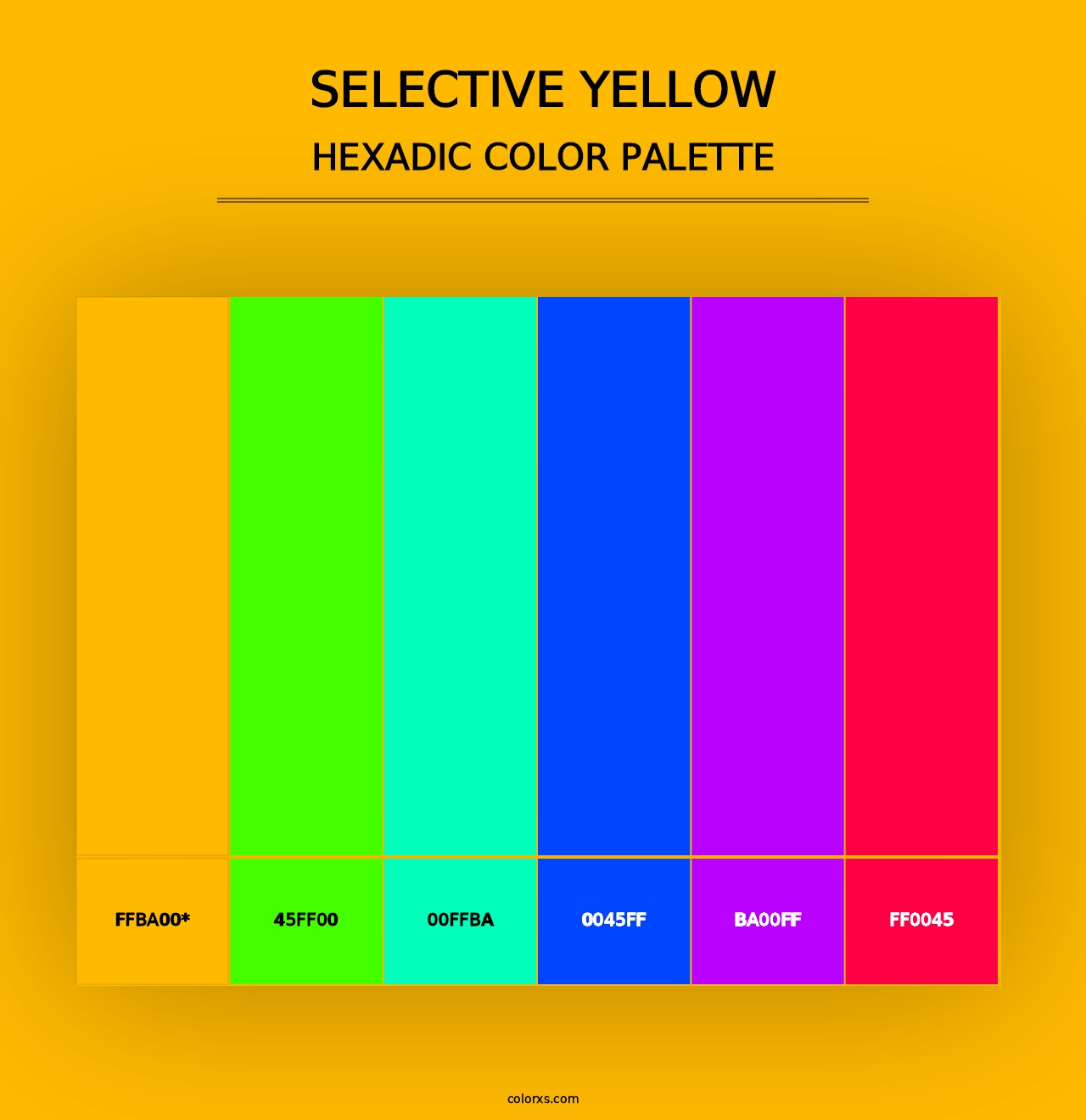 Selective yellow - Hexadic Color Palette