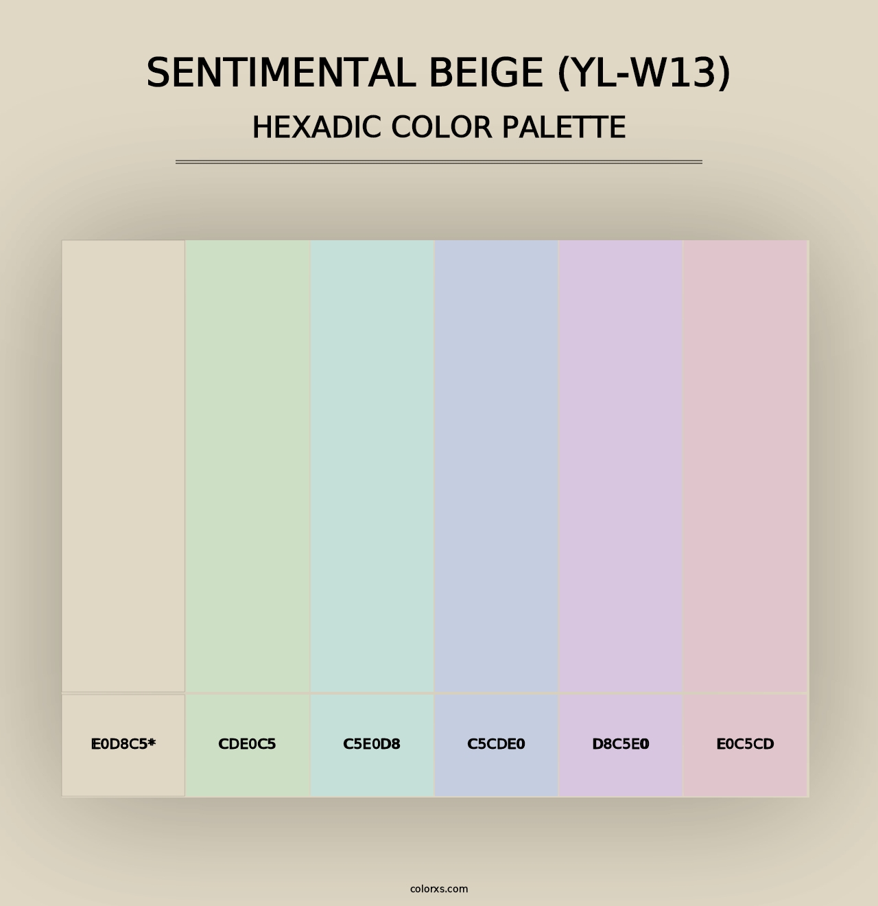 Sentimental Beige (YL-W13) - Hexadic Color Palette