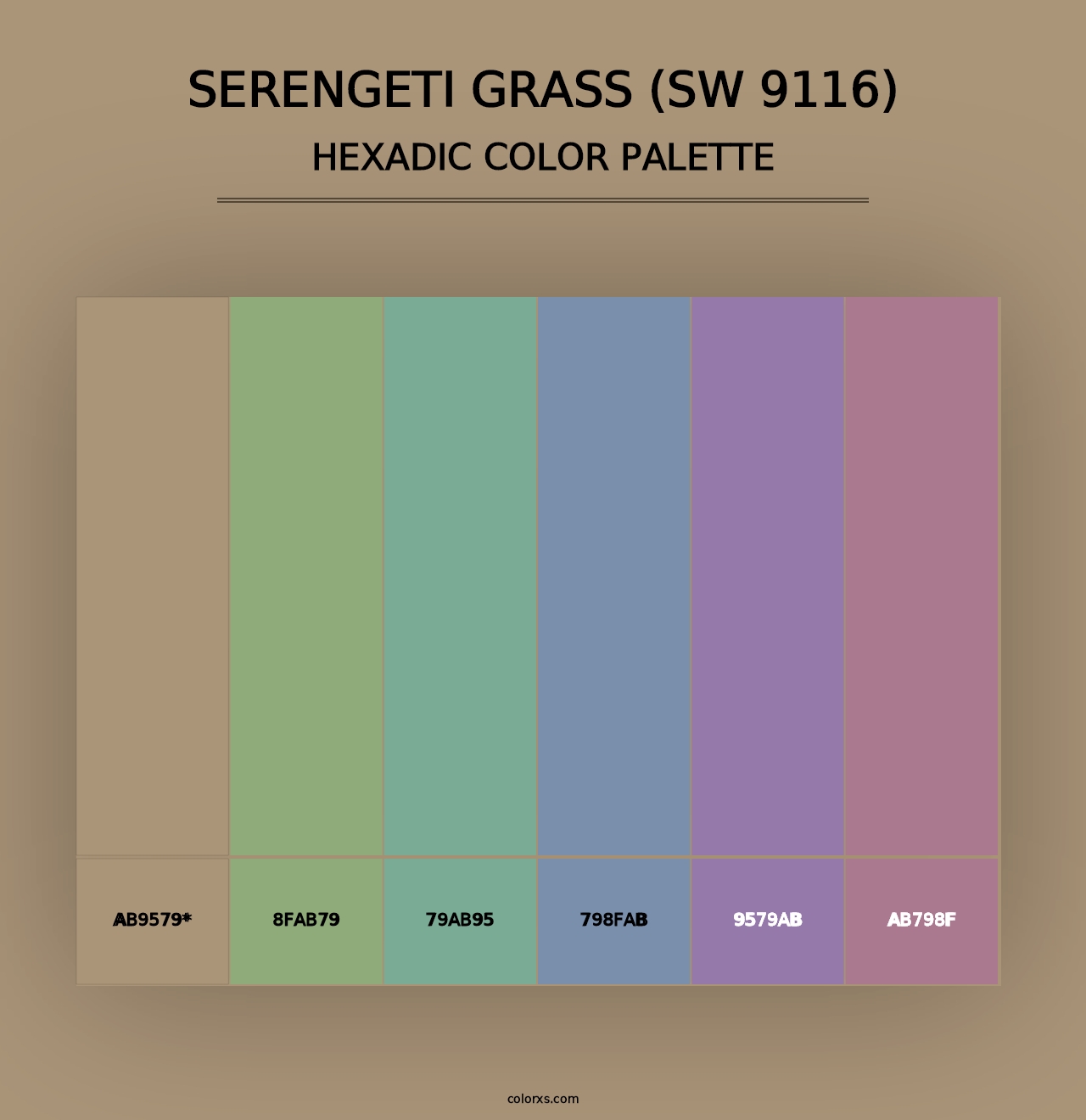 Serengeti Grass (SW 9116) - Hexadic Color Palette