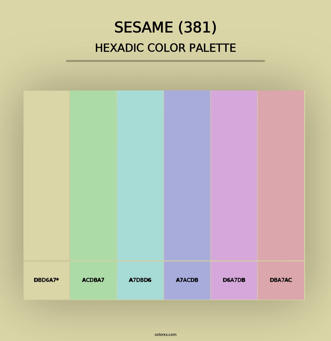 Sesame (381) - Hexadic Color Palette