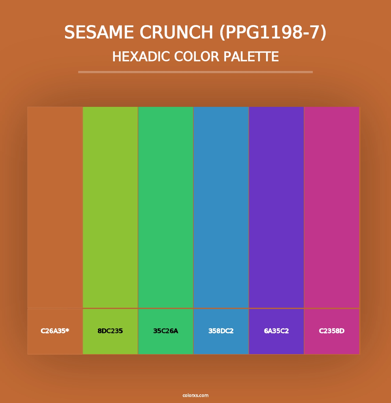 Sesame Crunch (PPG1198-7) - Hexadic Color Palette