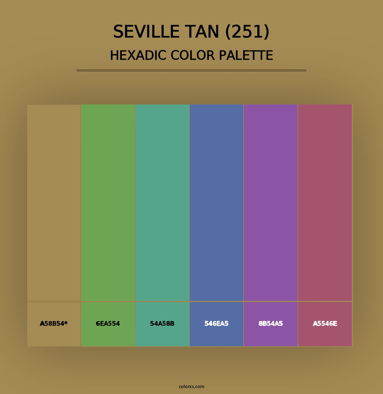 Seville Tan (251) - Hexadic Color Palette