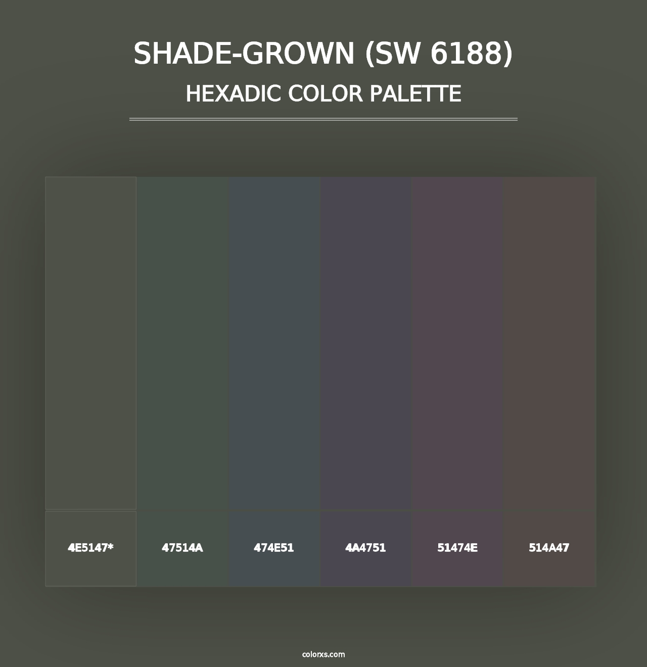 Shade-Grown (SW 6188) - Hexadic Color Palette