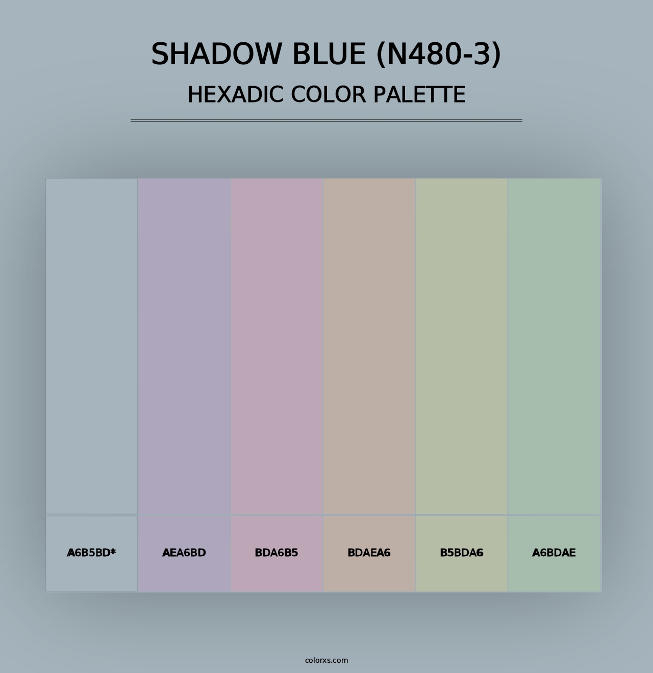 Shadow Blue (N480-3) - Hexadic Color Palette