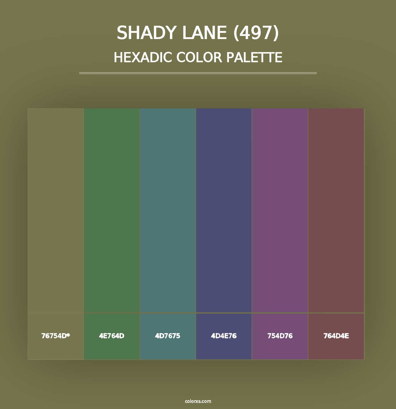 Shady Lane (497) - Hexadic Color Palette