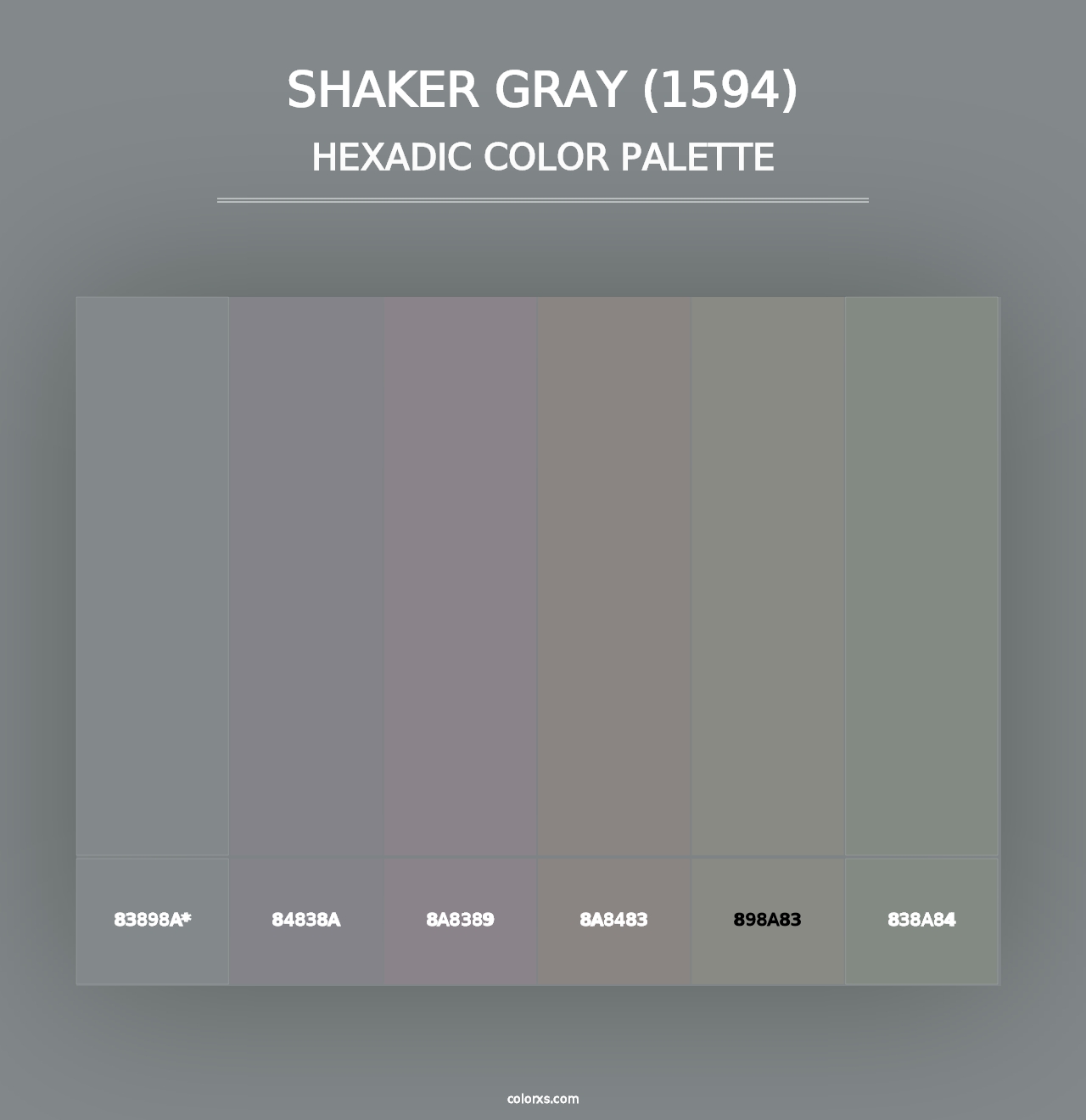 Shaker Gray (1594) - Hexadic Color Palette