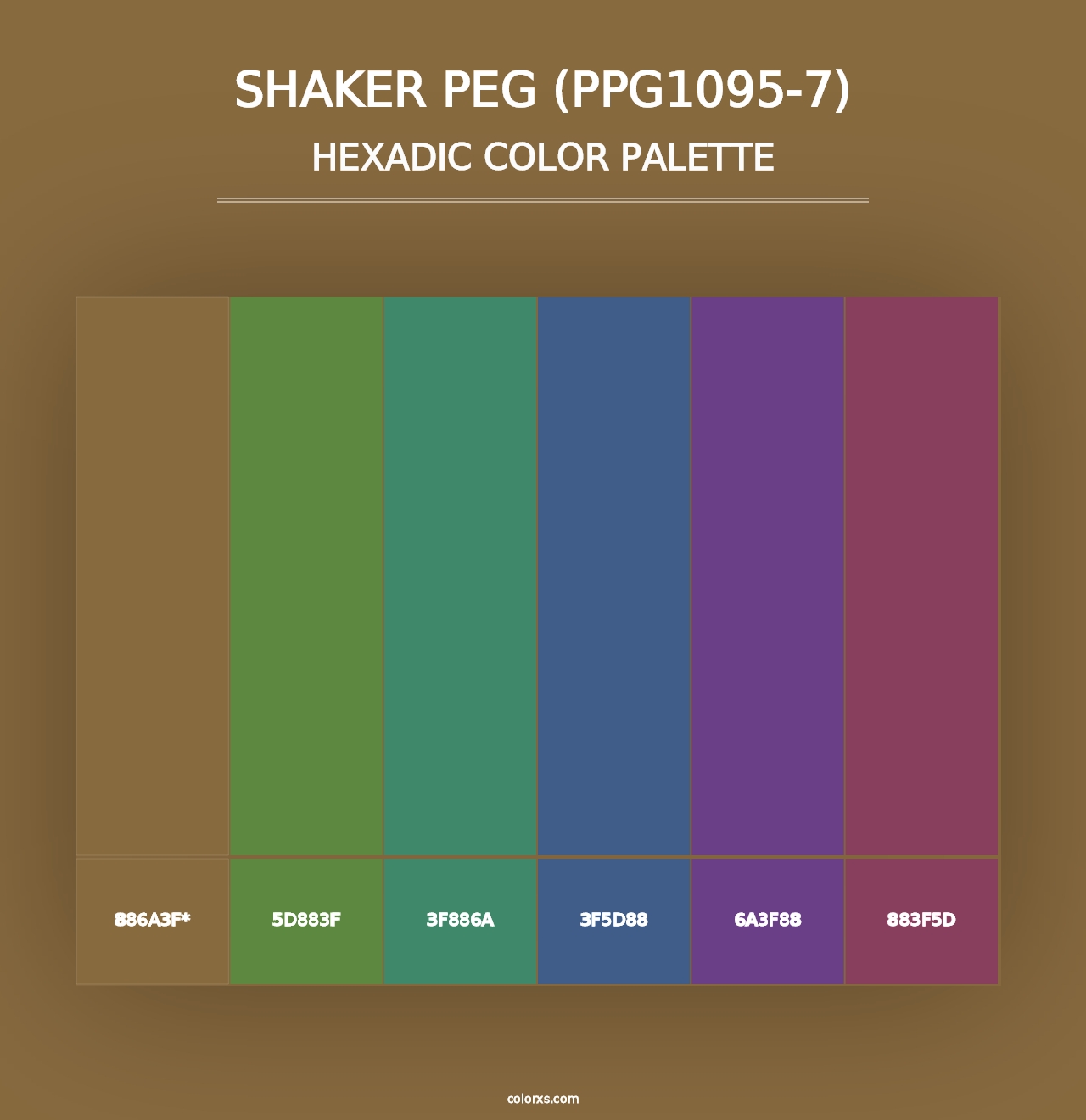 Shaker Peg (PPG1095-7) - Hexadic Color Palette