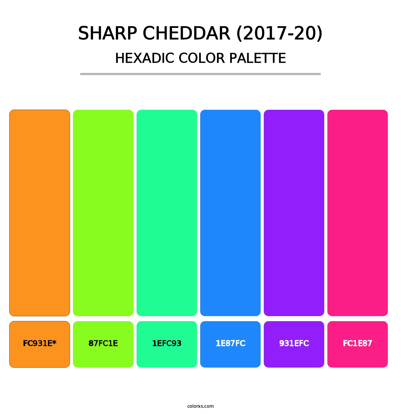 Sharp Cheddar (2017-20) - Hexadic Color Palette