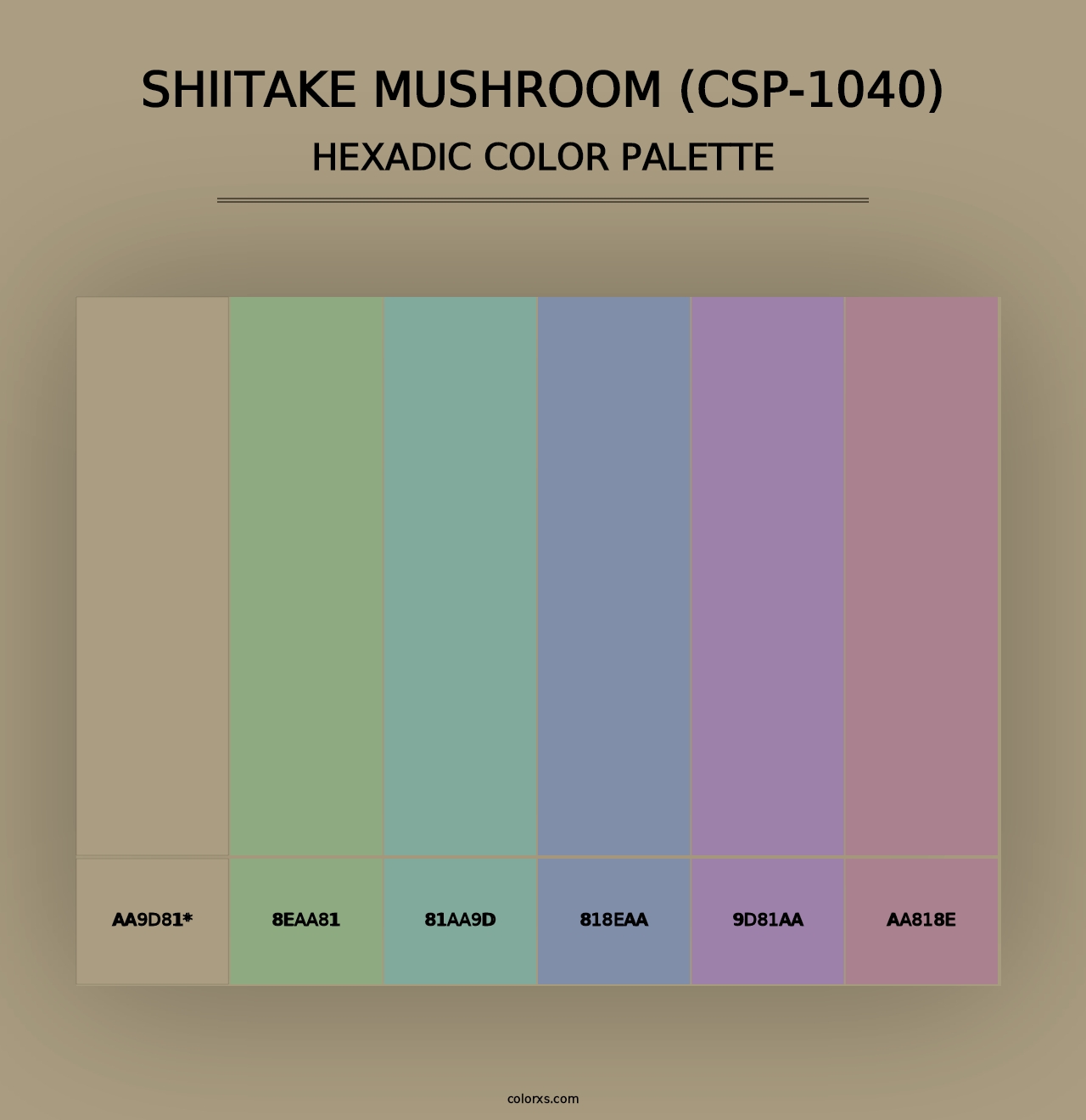 Shiitake Mushroom (CSP-1040) - Hexadic Color Palette