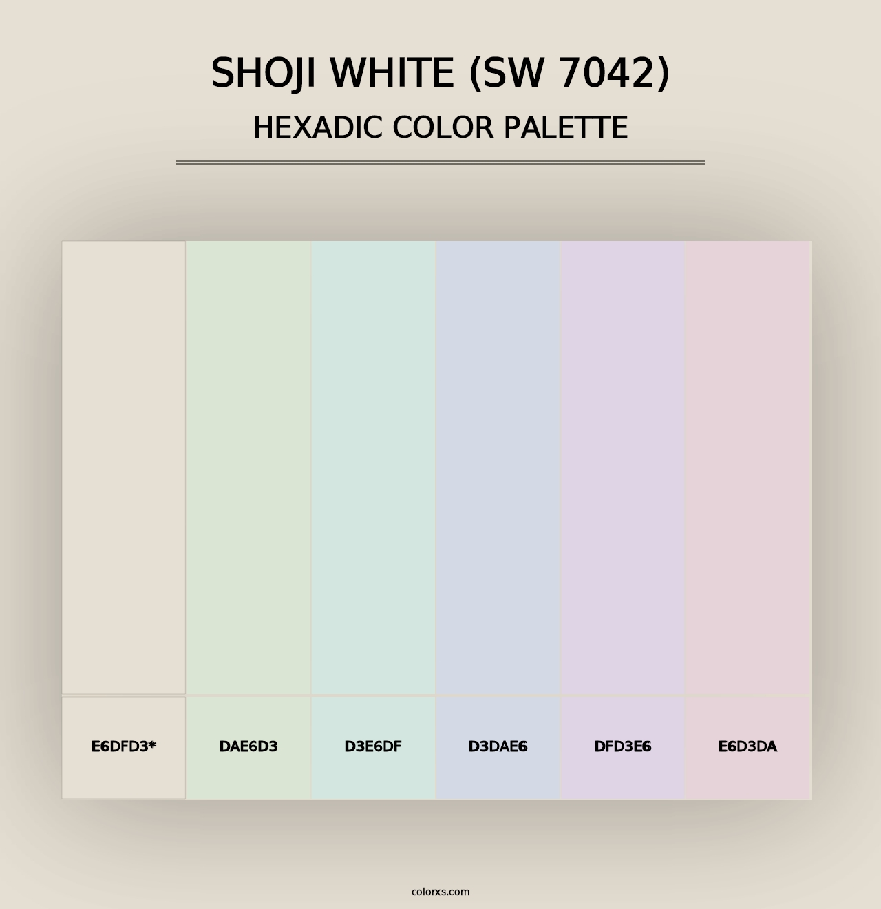 Shoji White (SW 7042) - Hexadic Color Palette