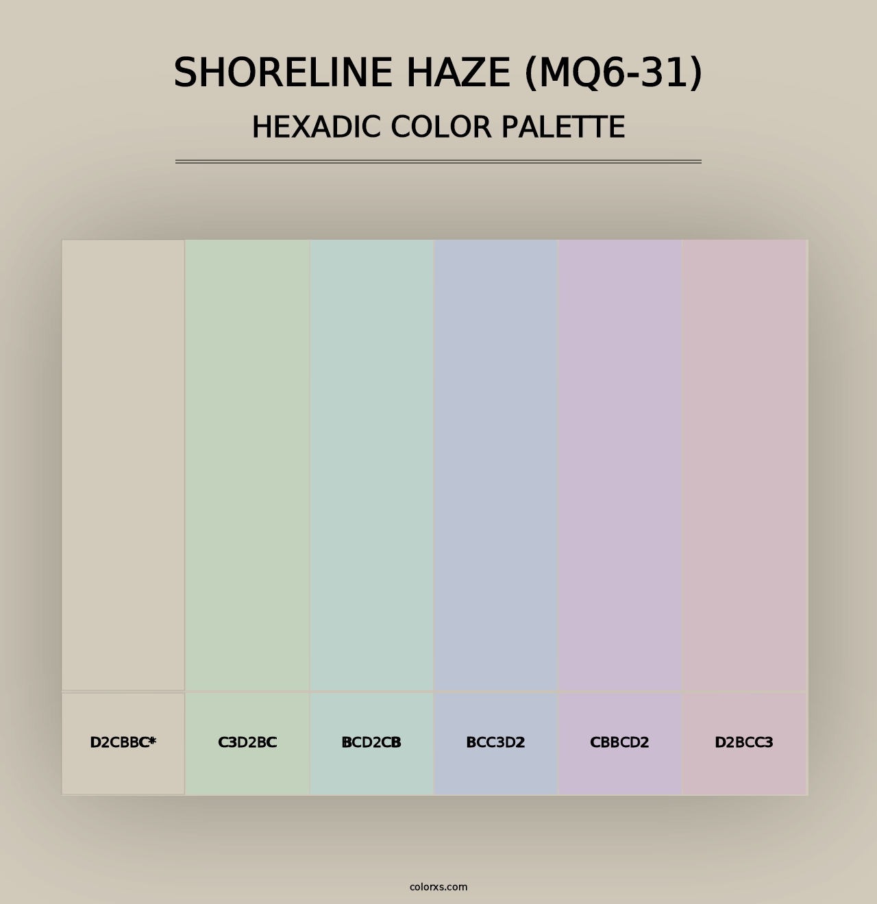 Shoreline Haze (MQ6-31) - Hexadic Color Palette