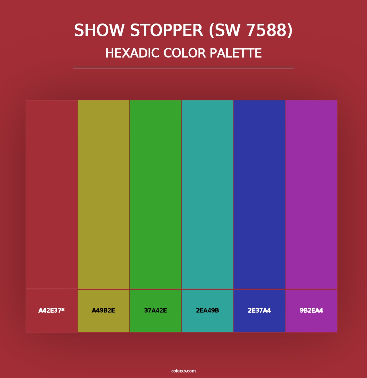 Show Stopper (SW 7588) - Hexadic Color Palette