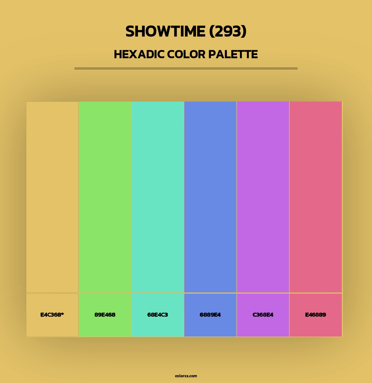 Showtime (293) - Hexadic Color Palette