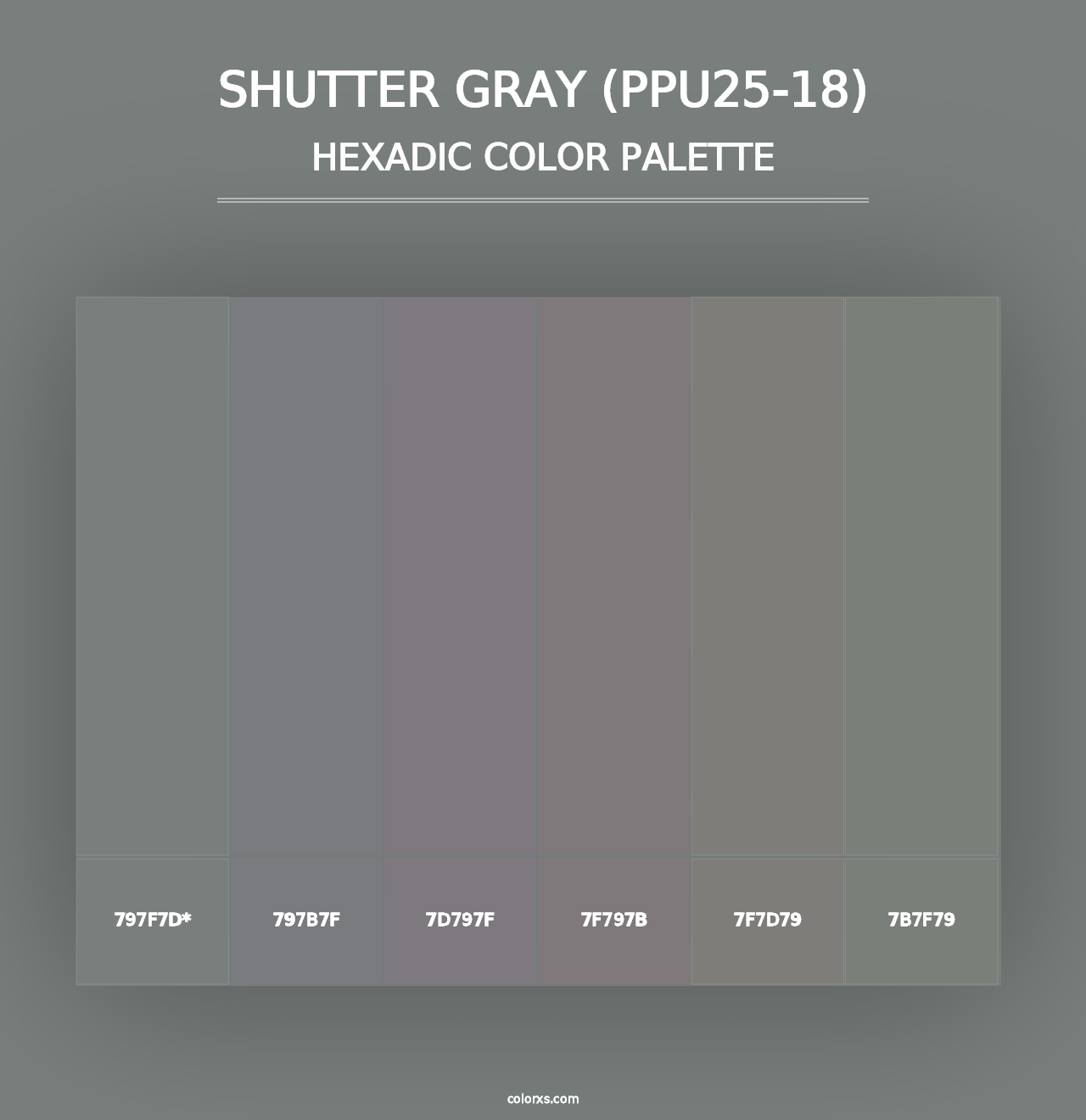 Shutter Gray (PPU25-18) - Hexadic Color Palette