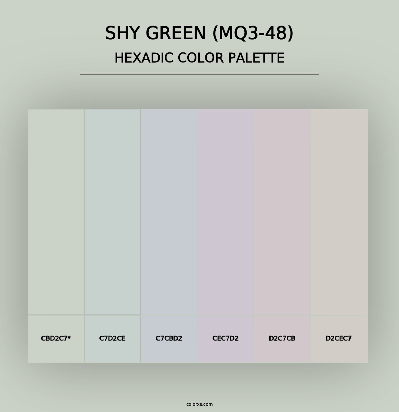 Shy Green (MQ3-48) - Hexadic Color Palette