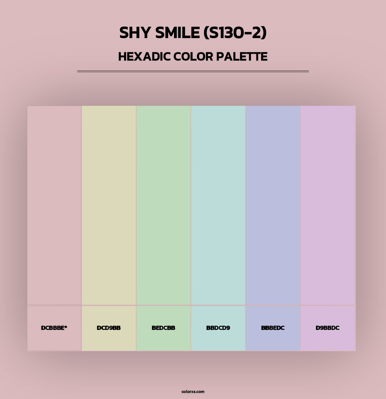 Shy Smile (S130-2) - Hexadic Color Palette