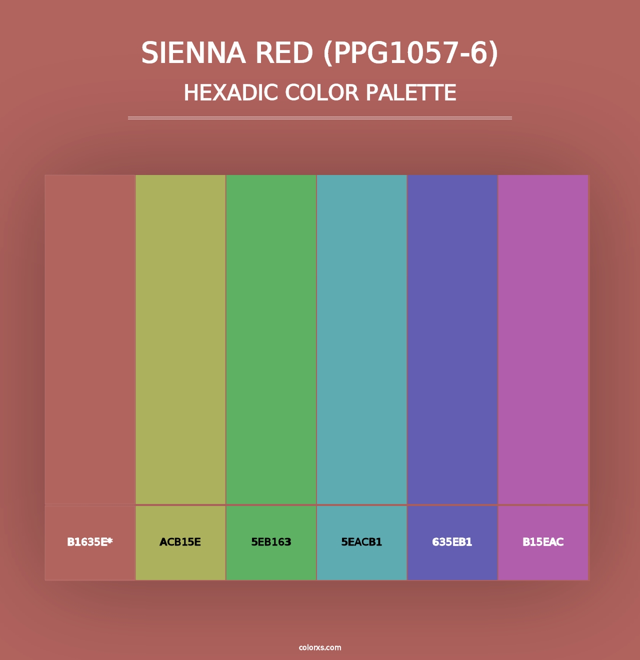 Sienna Red (PPG1057-6) - Hexadic Color Palette