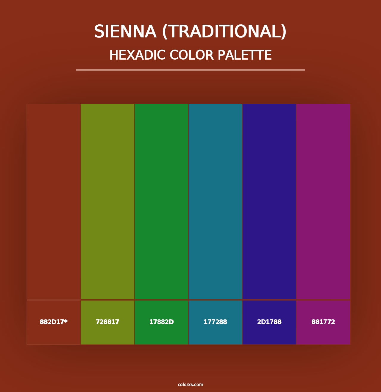 Sienna (Traditional) - Hexadic Color Palette