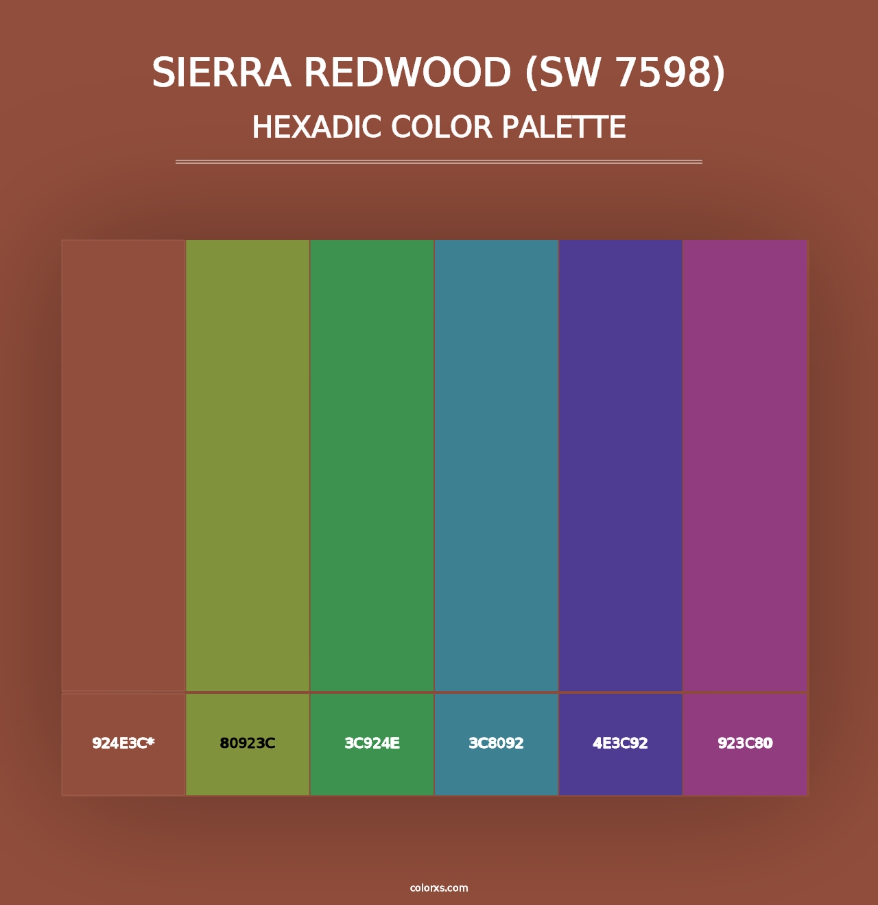 Sierra Redwood (SW 7598) - Hexadic Color Palette