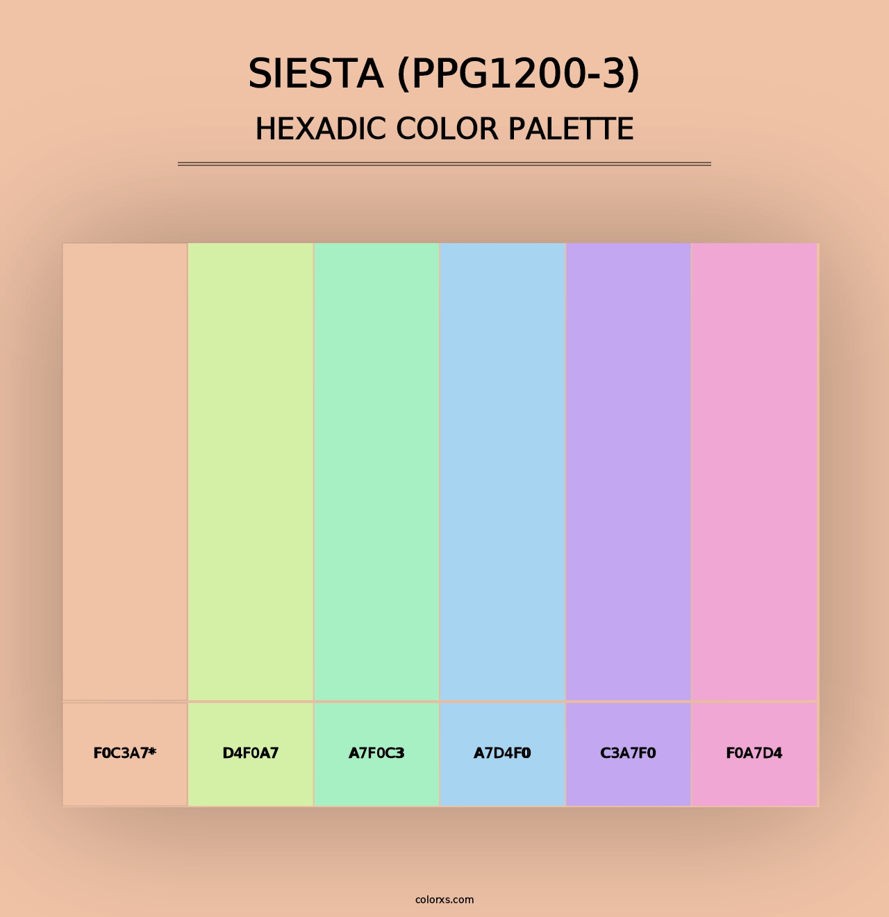 Siesta (PPG1200-3) - Hexadic Color Palette