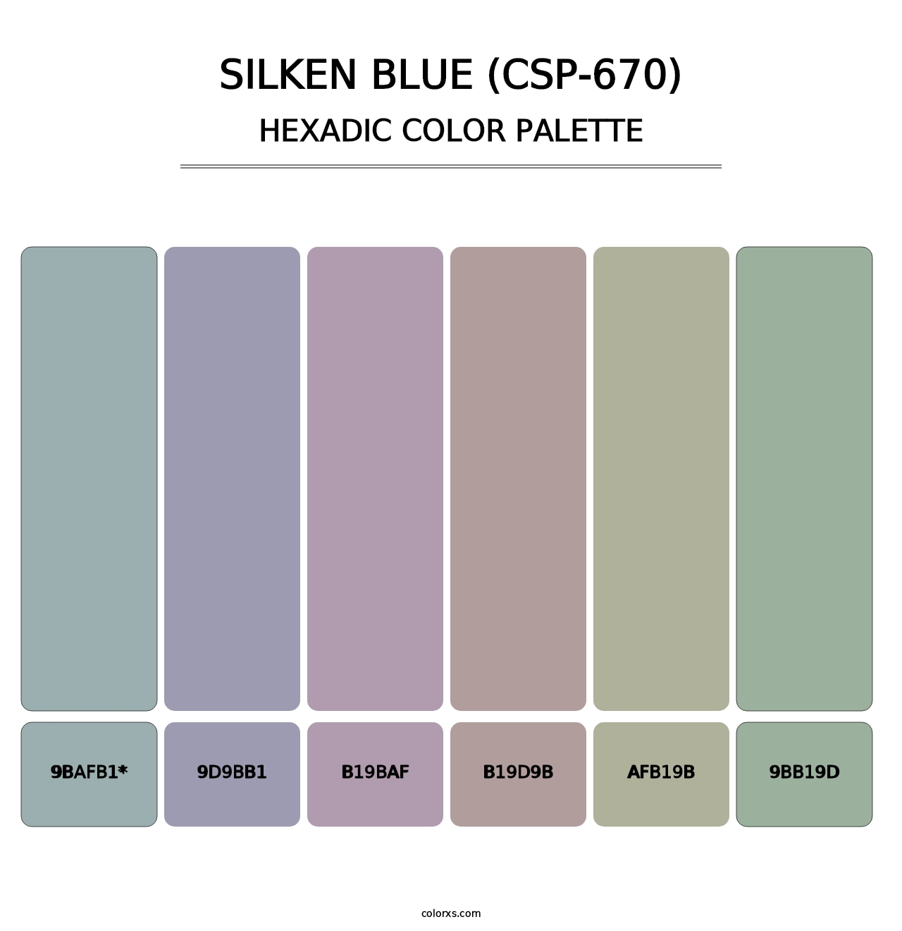 Silken Blue (CSP-670) - Hexadic Color Palette