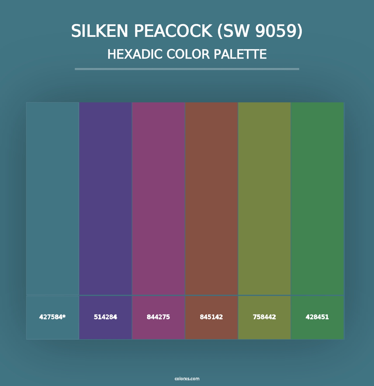 Silken Peacock (SW 9059) - Hexadic Color Palette