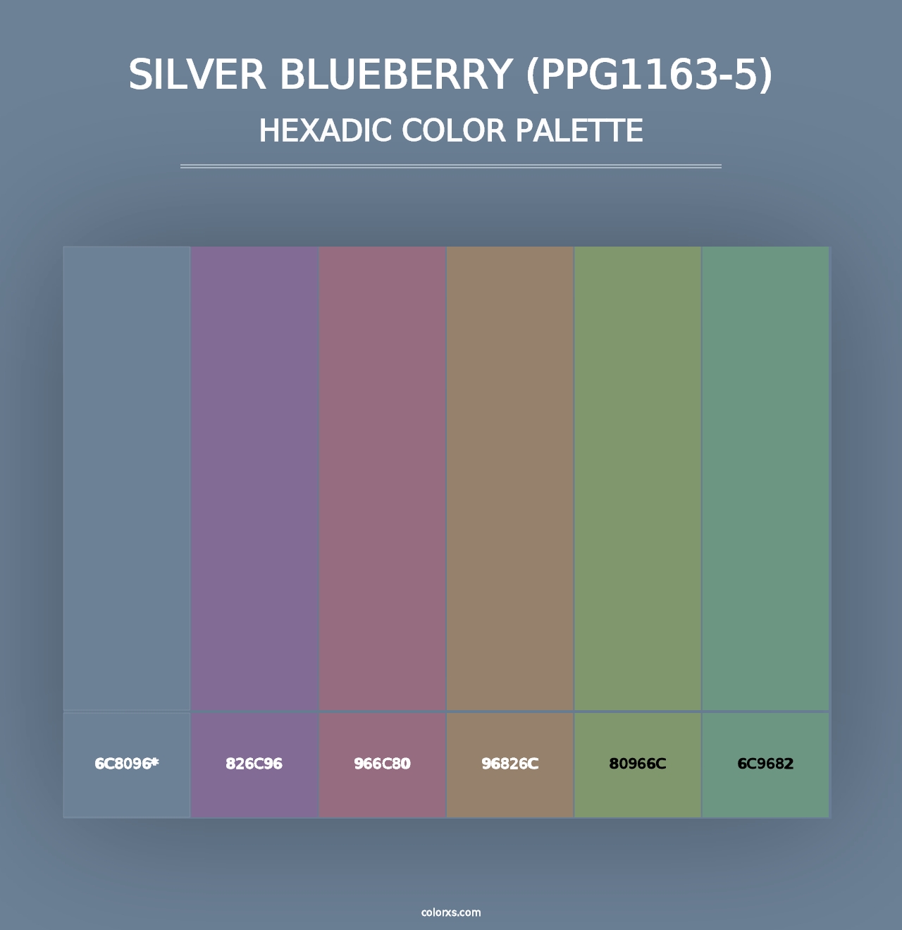 Silver Blueberry (PPG1163-5) - Hexadic Color Palette