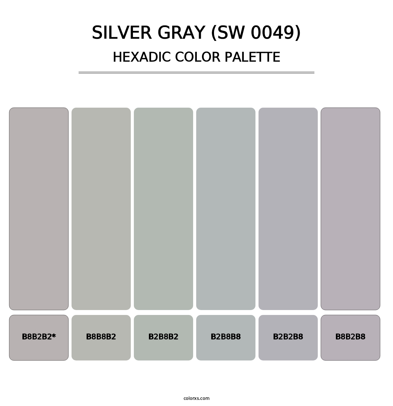 Silver Gray (SW 0049) - Hexadic Color Palette