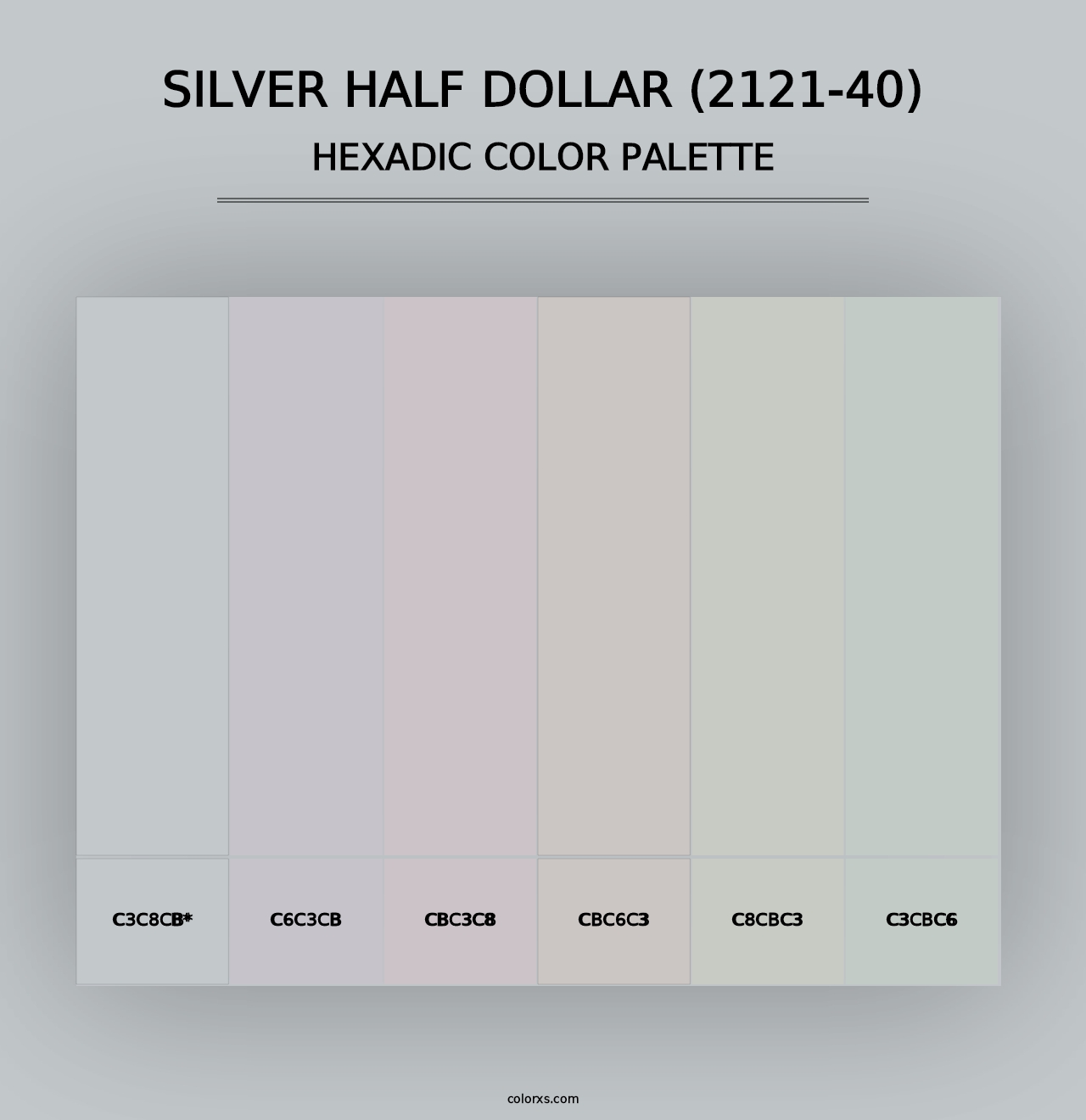 Silver Half Dollar (2121-40) - Hexadic Color Palette