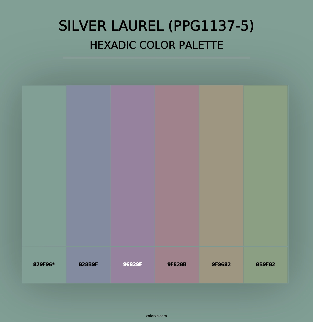 Silver Laurel (PPG1137-5) - Hexadic Color Palette