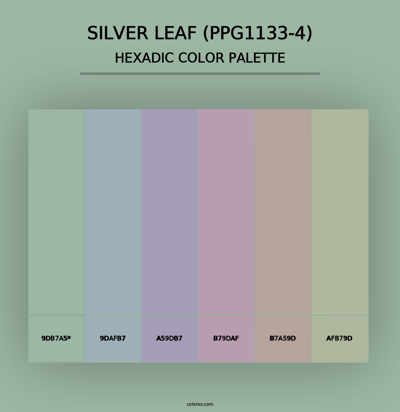 Silver Leaf (PPG1133-4) - Hexadic Color Palette