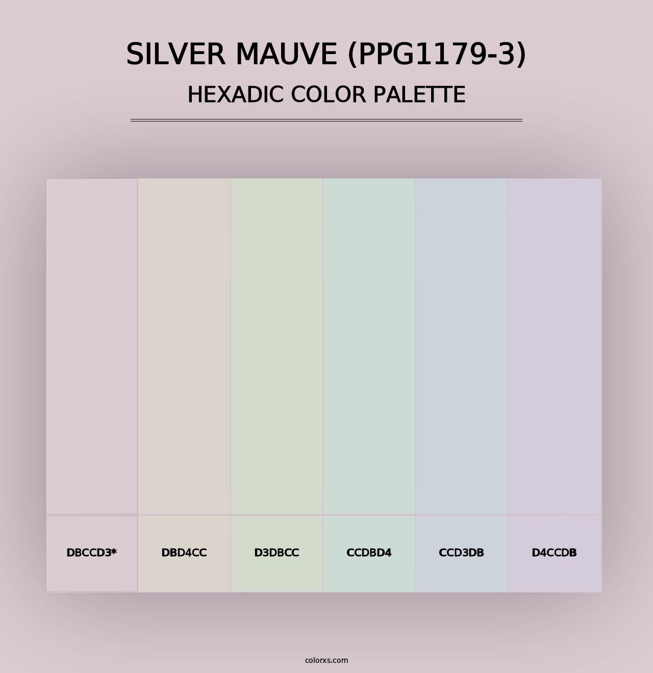 Silver Mauve (PPG1179-3) - Hexadic Color Palette