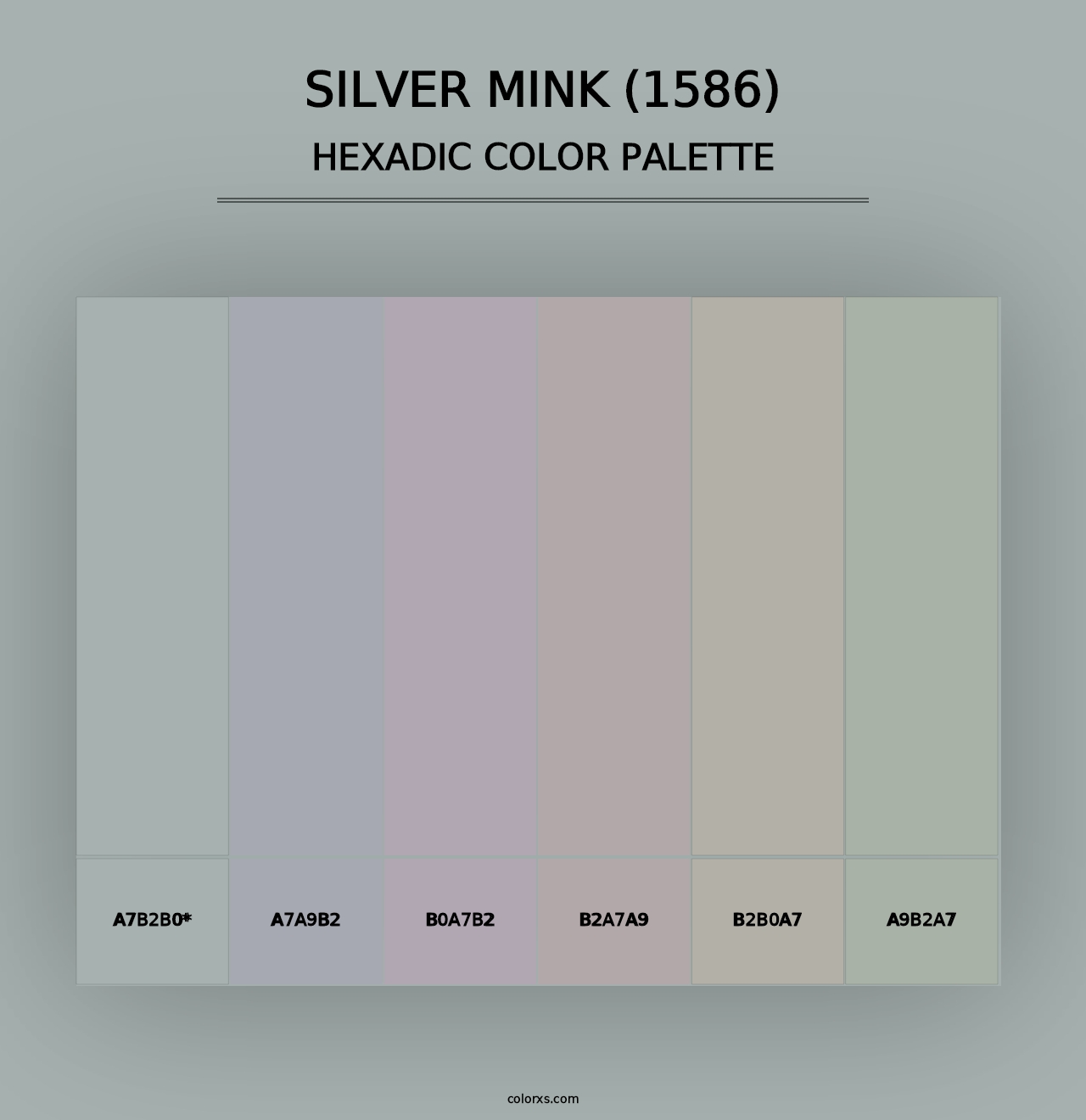 Silver Mink (1586) - Hexadic Color Palette