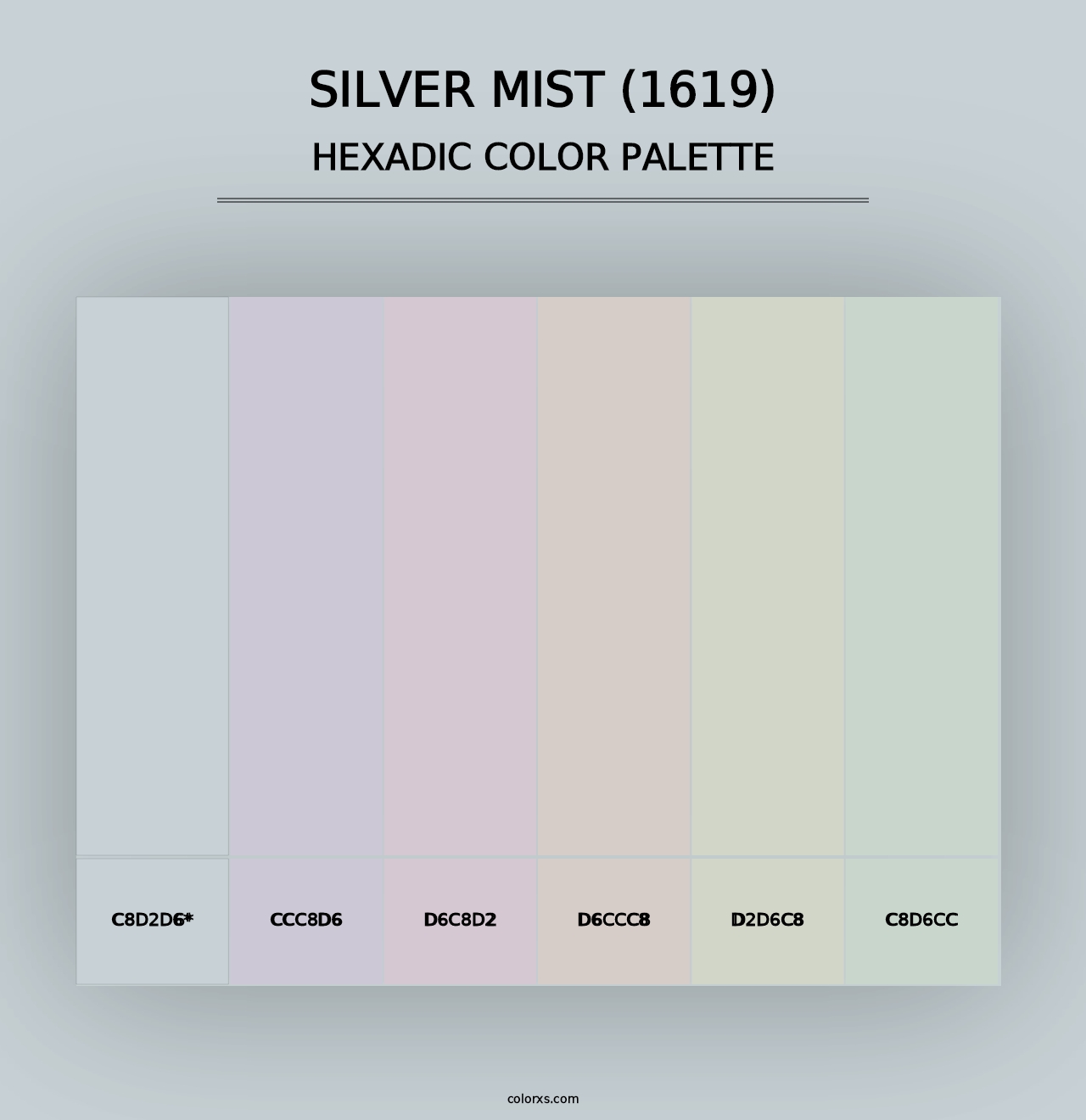 Silver Mist (1619) - Hexadic Color Palette