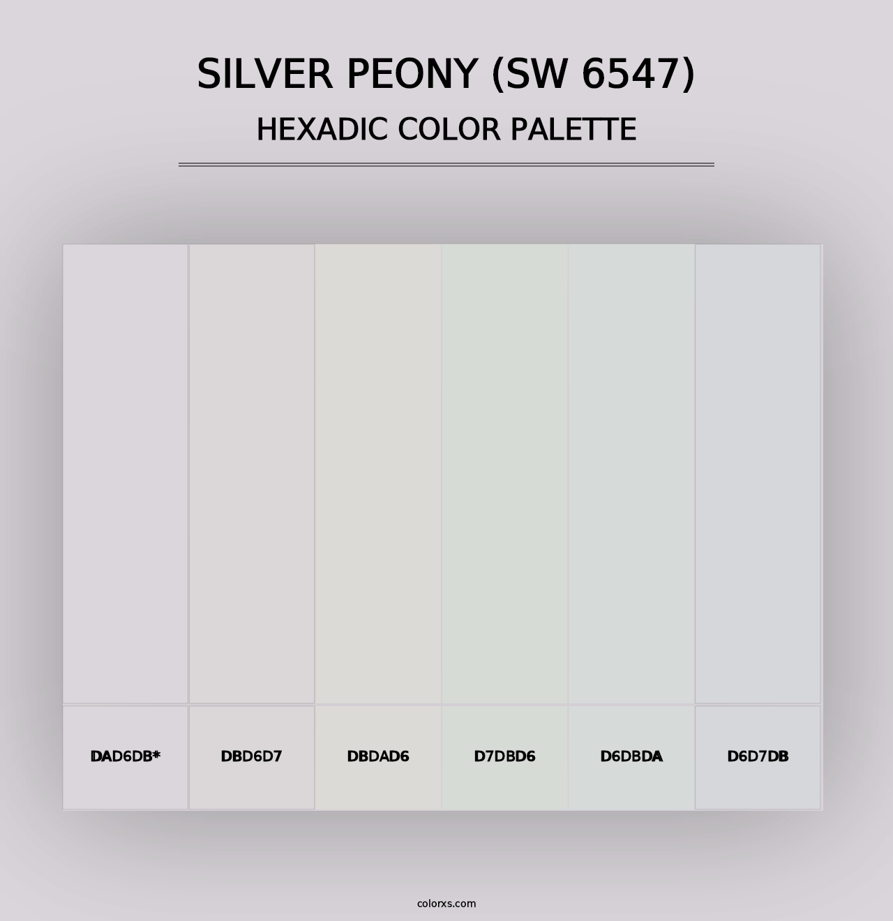 Silver Peony (SW 6547) - Hexadic Color Palette