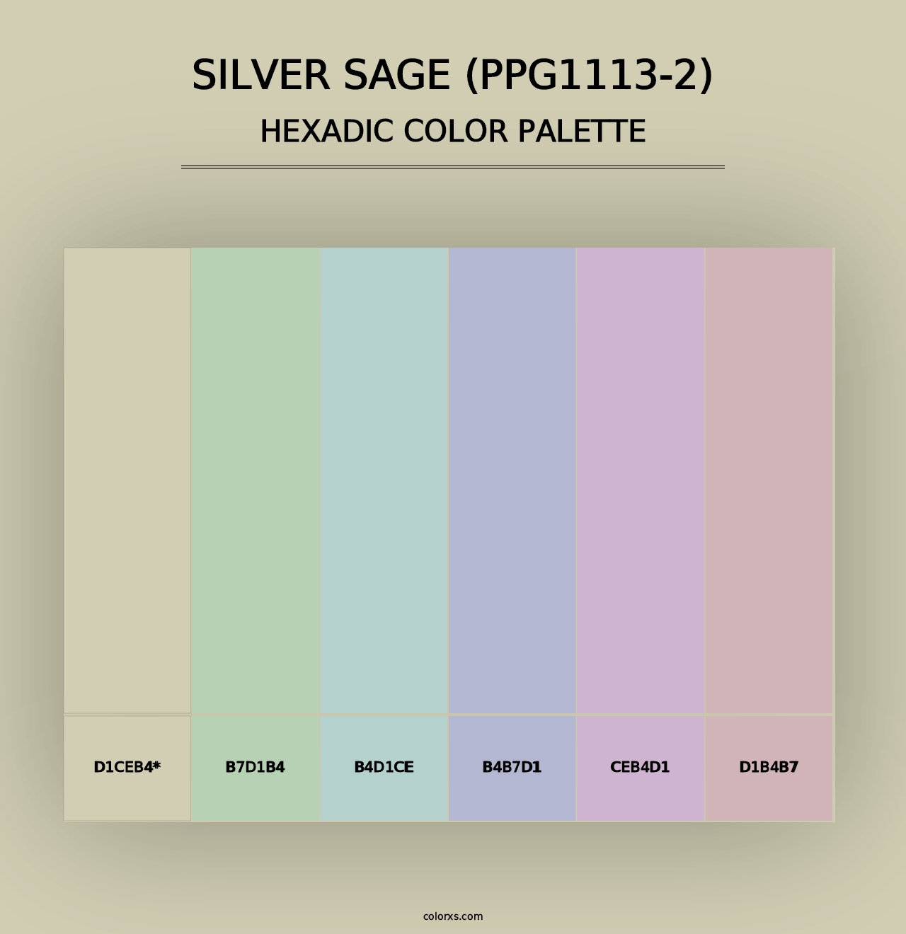 Silver Sage (PPG1113-2) - Hexadic Color Palette