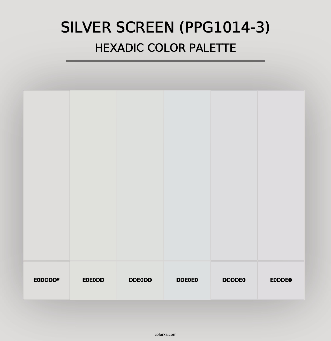 Silver Screen (PPG1014-3) - Hexadic Color Palette