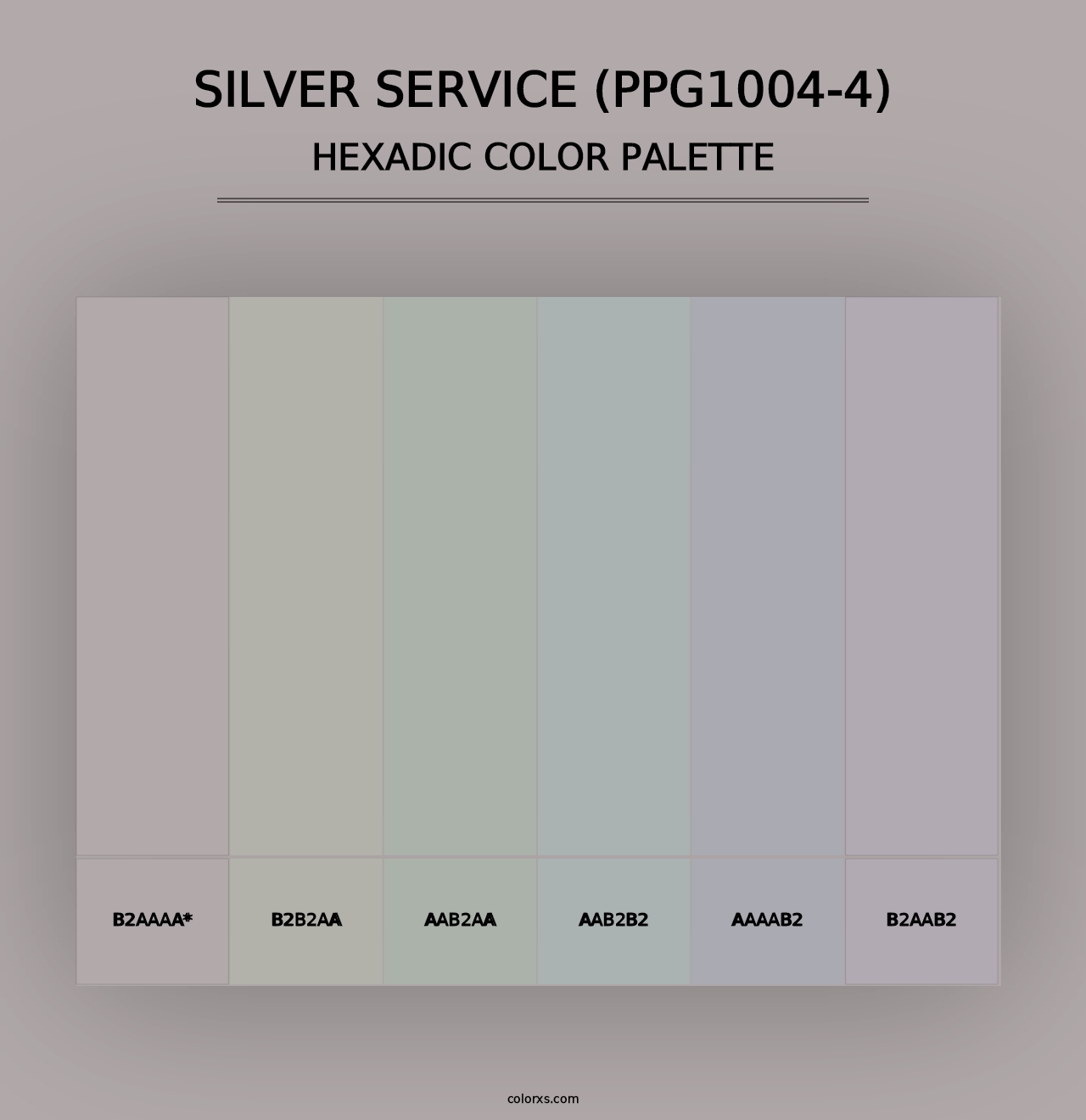 Silver Service (PPG1004-4) - Hexadic Color Palette