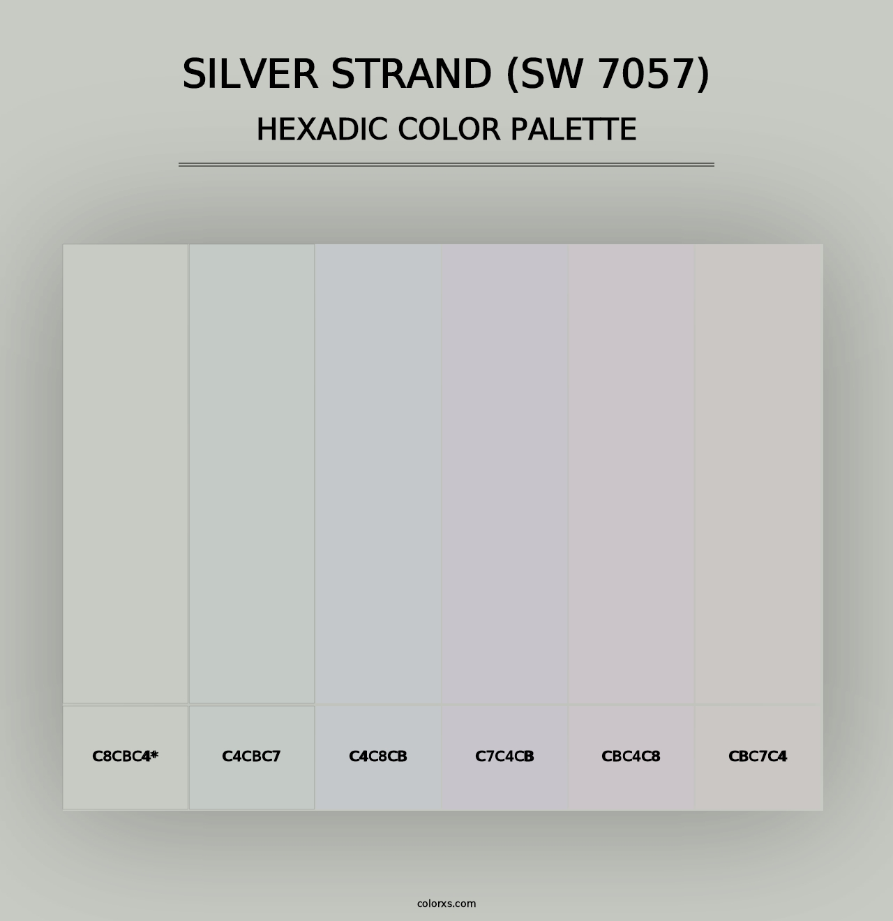 Silver Strand (SW 7057) - Hexadic Color Palette