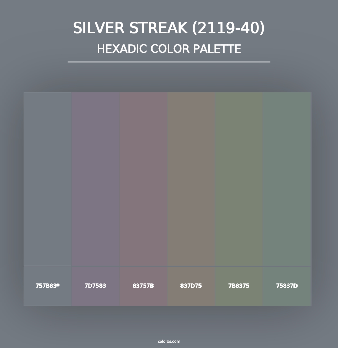 Silver Streak (2119-40) - Hexadic Color Palette