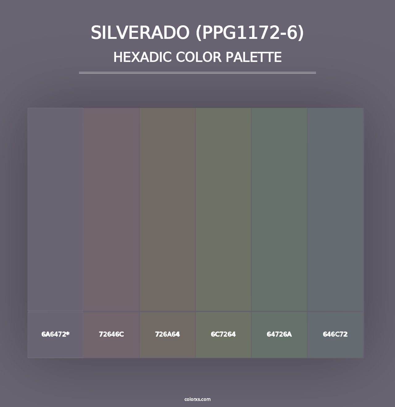 Silverado (PPG1172-6) - Hexadic Color Palette